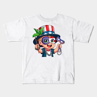 A Whimsical Tribute to American Culture in Cartoon Style T-Shirt Kids T-Shirt